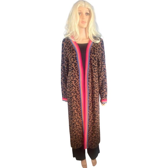 NWT Marine Layer Martha Sweater Coat Leopard Duster Cardigan L/XL Rare! - Picture 5 of 15